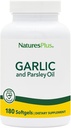 Natures Plus Bawang putih & Parsley - Promotres Sehat Cholesterol & Blood Pressure Levels - 180 Softgels (180 Pelayan)