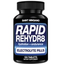 Rapid Rehyd8 Electrolite Tablet 100 Capsules - Hidration Pills in The Prevention of Cramp and Supports Muscle Endurance and Recovery - 100 Easy to Swallow Capsules