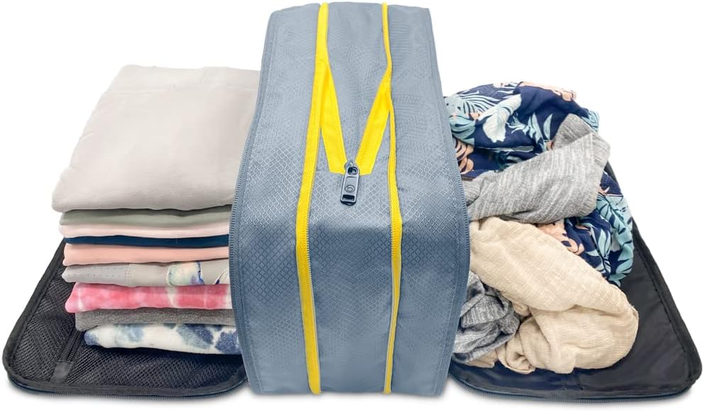 Biaggi Ultimate Compression ZipCube Set dari 2 - Expandable Travel Organizer Bags untuk Suitcase, Kubus ringan untuk Aksesoris Wanita & Pria