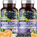 2 Pack N1N Premium 10 dalam 1 Imune Suppplemen Dukungan [10 Ingrediens Mampu] dengan Elderberry, Vitamin C, Zinc, Echinacea, Turmeric Curcumin, Garlic dan Progories untuk Dewasa, 120 Veg Caps