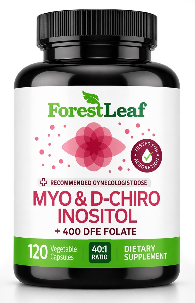 Myo- Inositol & D-Chiro Inositol Suplemen Kesehatan Perempuan 124; Suplemen Kesuburan Kemerahan Wanita 12.4; Inositol 40: 1 Rasio Mendukung Ovarian Fungsi & Kesehatan Hormone Wanita 124; 2050mg Stamp 124; 120 Powder