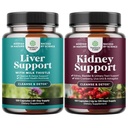 Bundle of Liver Cleanse Detox & Repair - Milk Thistle with Dandelion Root Beetroot Extraction and Advanced Ginney - Cranberry Extract with Uva Ursi Stinging Nettle Astragallus