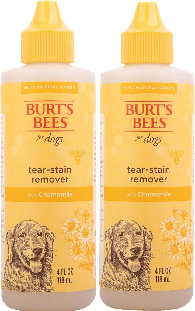 Lebah Burt untuk Remover Sehat Air Mata untuk Anjing dengan Chamomile - Puppy & Dog Tear Stain Remover - Cruelty Free, Formulated Without Sulfates and Parabens, pH Balanced for Dogs, 4 Ounces - 2 Pack