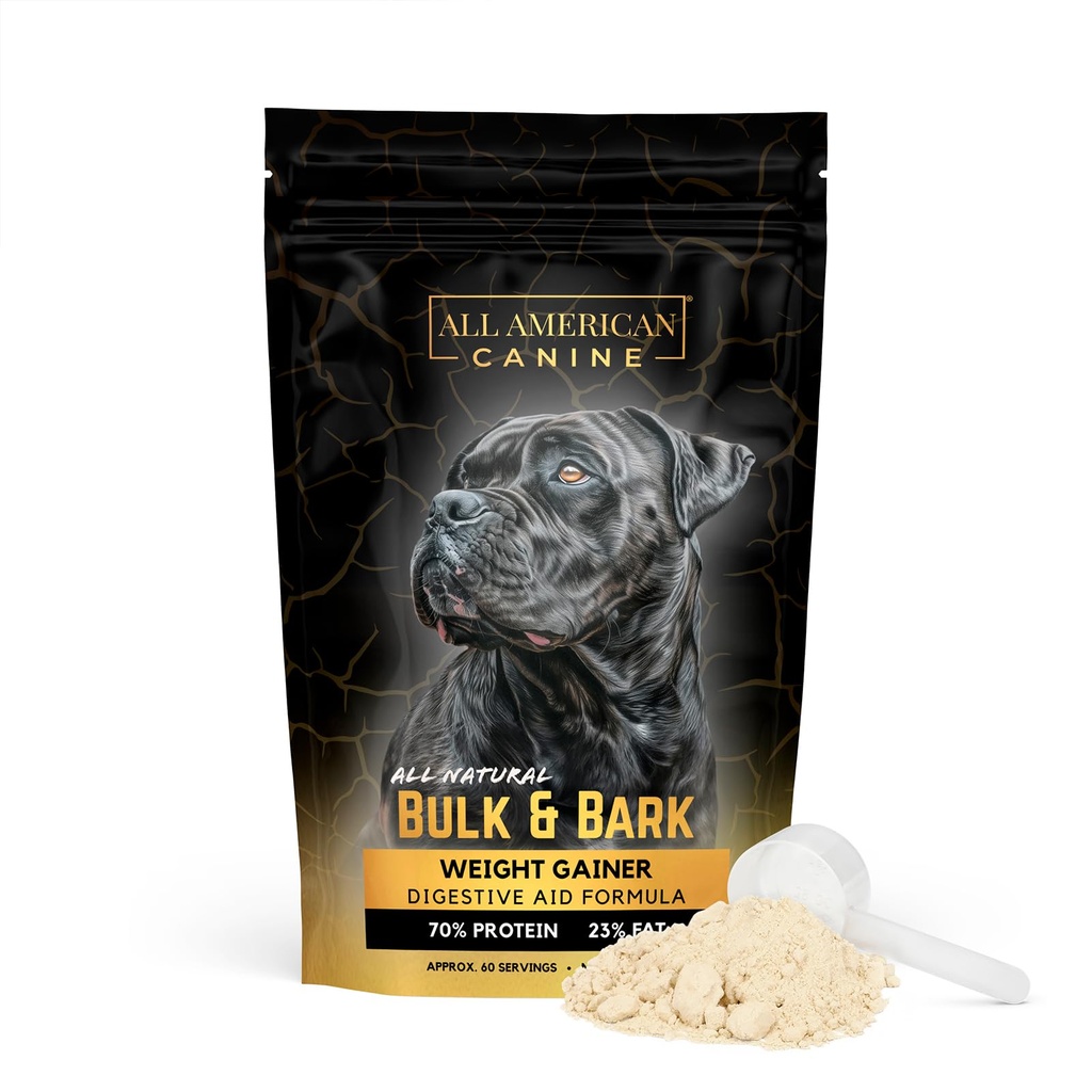 Dog Weight Gainer + Digetical Aid Formula, Natural Health Supplement Food Topper, Weight Gain Suplemen Anjing, & Dog Muscle Builder - 60 Servis