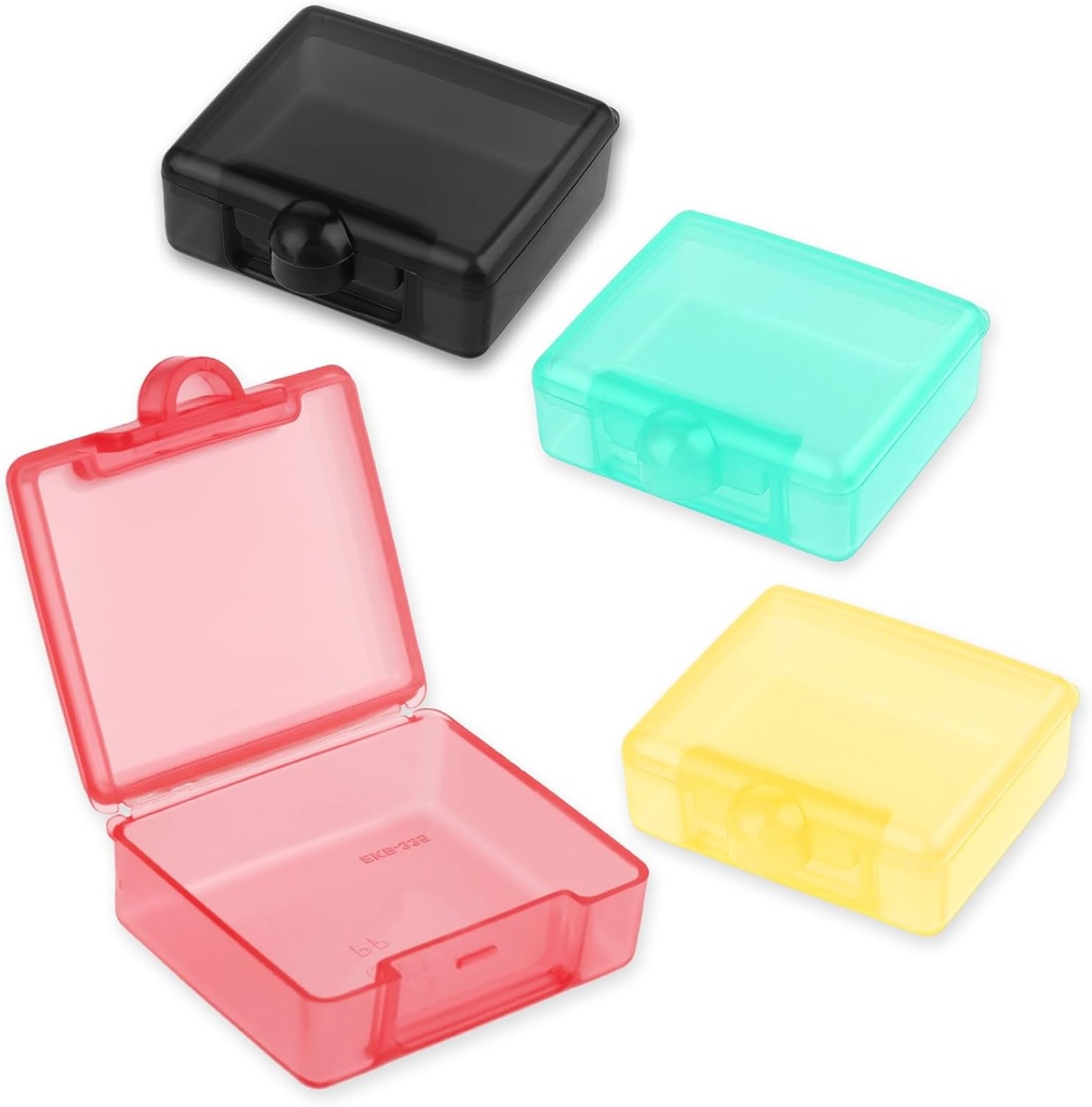 4 Pcs Kotak Pil Kecil, Travel Organizer Pill Cute Proprice Pocket Case Mini Portable Medicine Box Clear Plastic Storage Mini Container for Travel Vitamin Fish Oil Suplemen