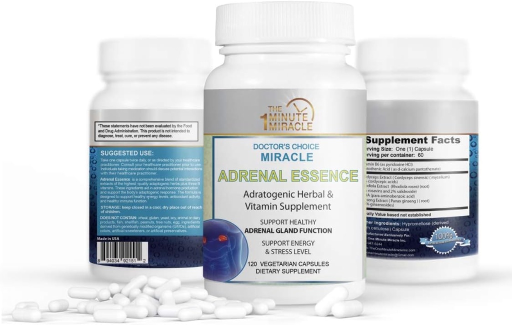 Miracle Adrenal Essence Doctor 's Choice - Adratogenic Herbal & Vitamin Supplemen