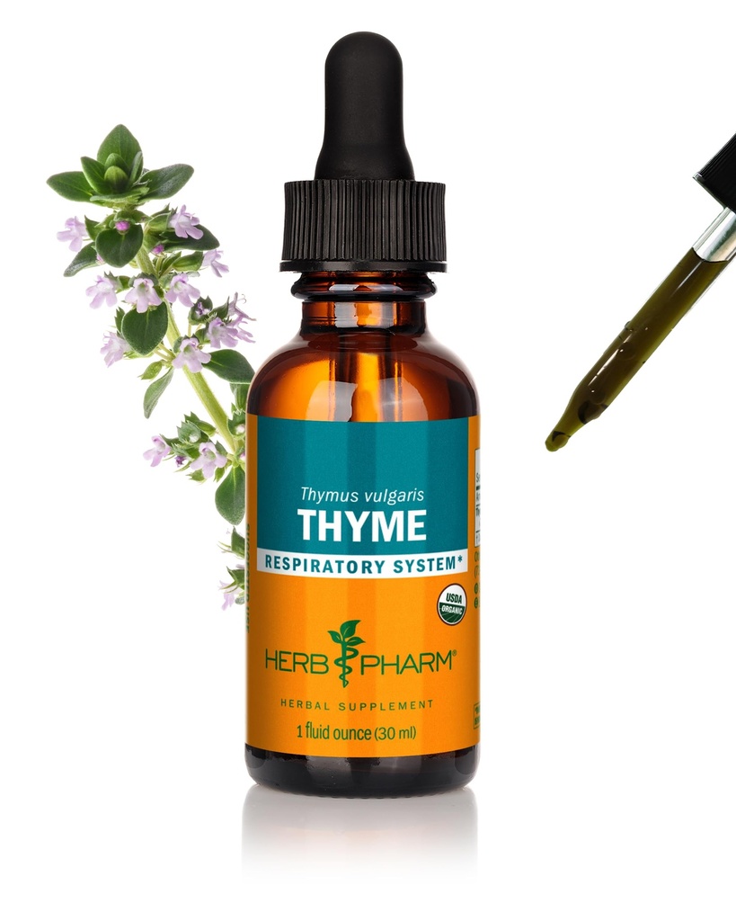 Herb Pharm Certified Organic Thyme Extation for Respiratory System Support - 1 Ounce (DTHYME01)