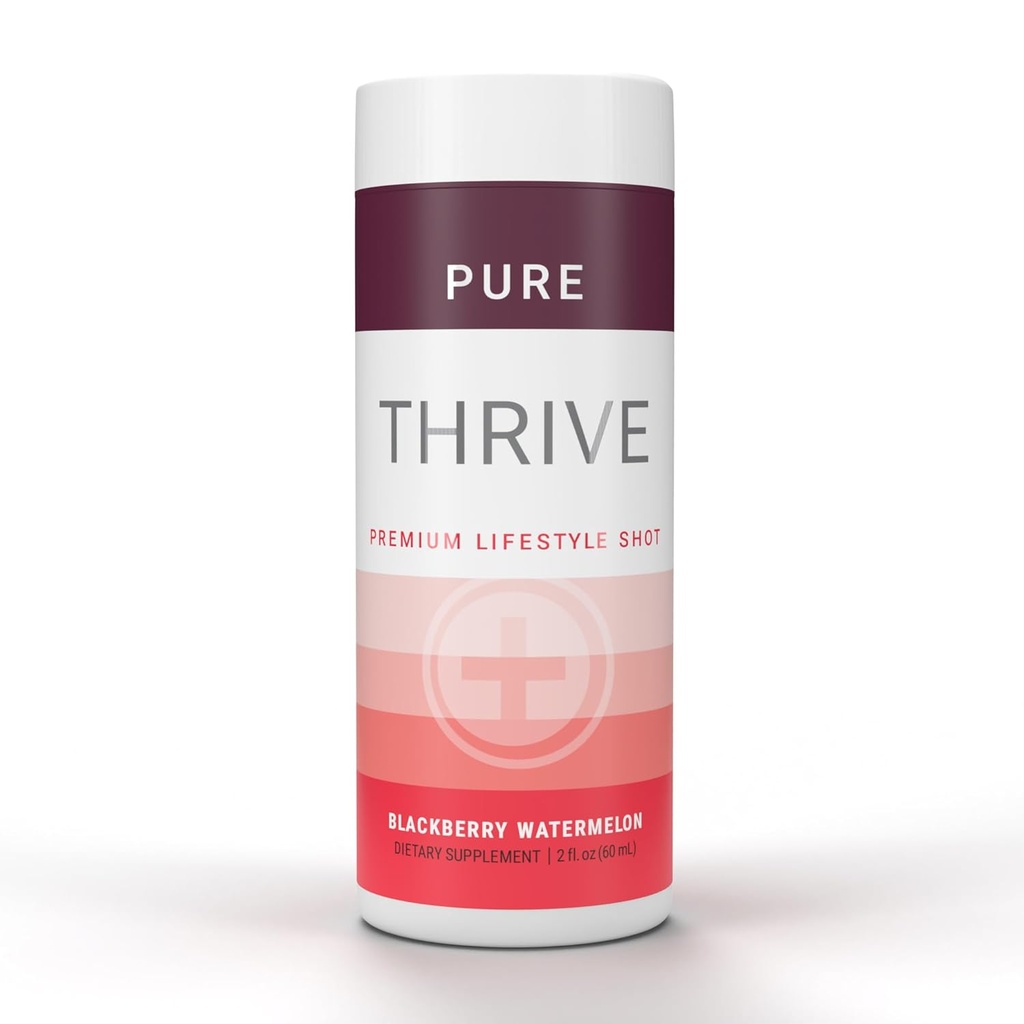 THRIVE by Le-Vel Energy Shot - Blackberry Watermelon = 124; 2 ifl oz 124; 12 Count 124; Clean, Sugar- Free, Zero- Calorie Energy Booster; Natural Energy Supplemen dengan B Vitamin 124; Sehat Caffeine Shot