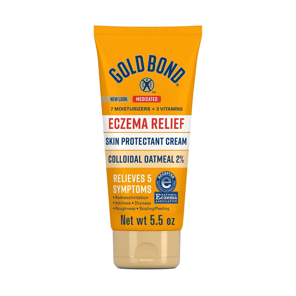 Gold Bond Diobati Eczema Relief Skin Protectant Cream, 5.5 oz., dengan 2% Colloidal Oatmeal