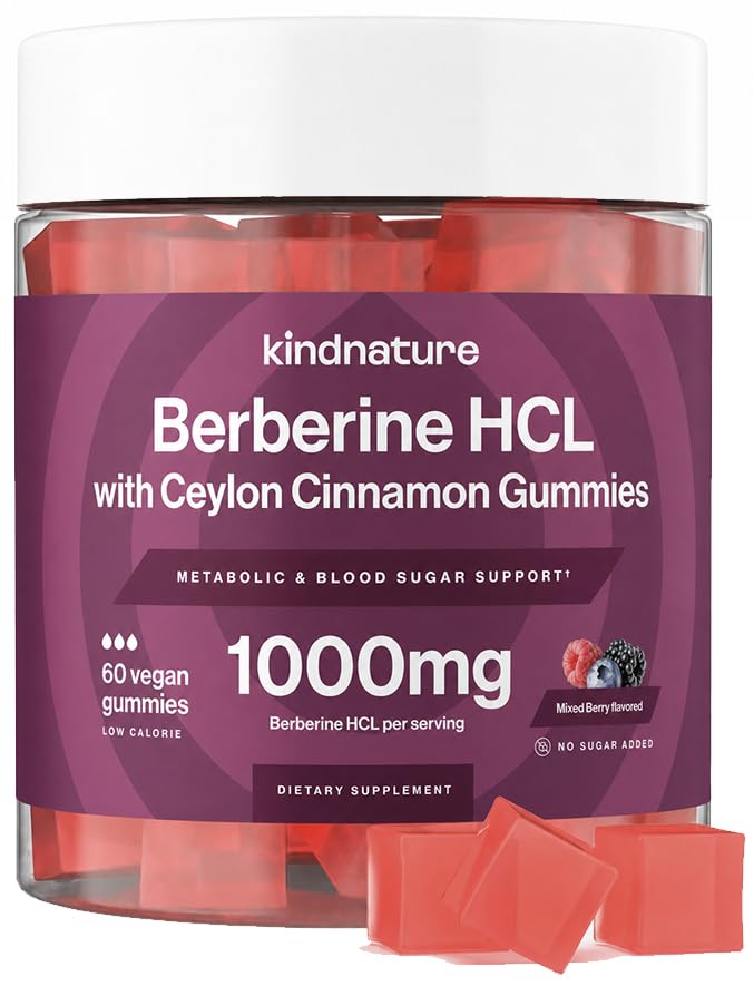 Kinture Berberine Gummies 10000 mg with Ceylon Cinnamon & Resveratrol - Sugar-Free Vegan Sugan Susuplemen untuk Dukungan Gula Darah, Metabolisme, Keringat Wellness - Non-GMO, Gluten- Free