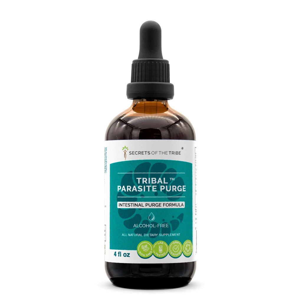 Rahasia Tribe Tribal Parasite Alcohol-Extract Bebas, High Potency Herbal Drops, Taincture Terbuat dari Cranberry, Bawang Hitam Walnut, OSHA, Wormwood, Pumpkin. Pembersihan usus Formula 4 oz
