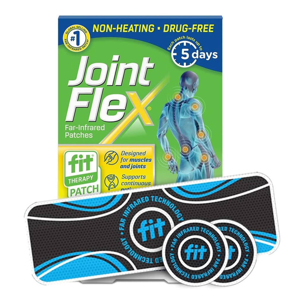 Terapi JointFlex FIT Far Inframerah Patch Pack, Mendukung Gerakan Aktif Kontinyu untuk Otot & Joints, hingga 5 Hari / Patch, Resistant Air, Non-Haating, Bebas - 3-ct, 1 Round Rectangular / 2