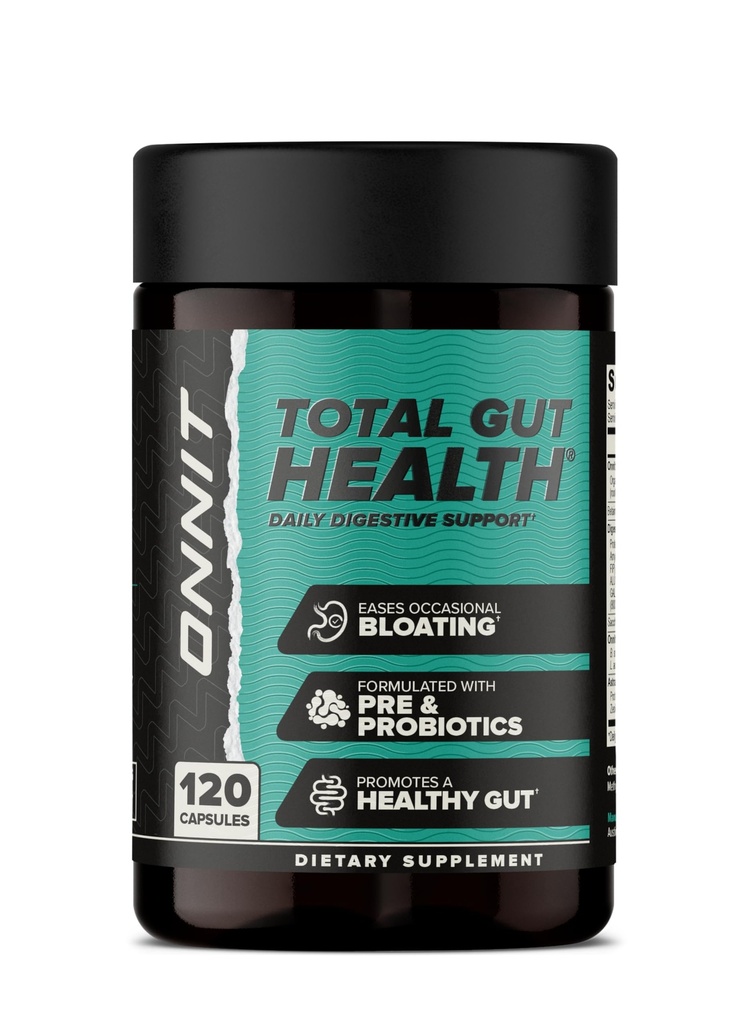 ONNIT Total Gut Health Daily Digetical Duption, IGEN ™ NON-GMO Diffic Suplement for Women and Men with 7 Strains of Progories, Prezemes, Enzymes, and Betaine HCL, 120 Count