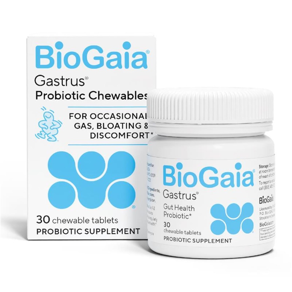BioGaia Gastus Kesehatan Probiotic Gut 124; Ease Abdominal Disconfution, Gas & Bloating Alur4; Promotes Regularitas & a Healthy Gut 124; Kontributes to a Balanced Microbiome 124; Dibatalkan oleh 30 Tahun Penelitian