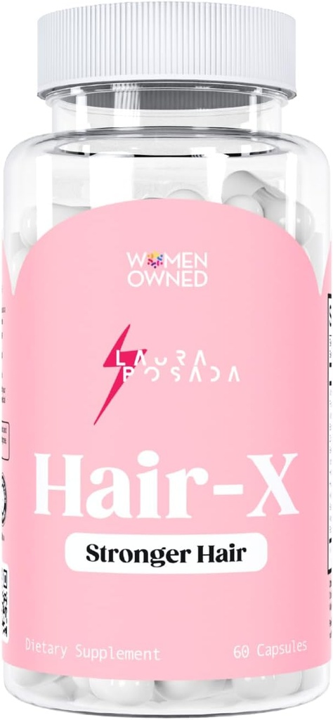Laura Posada Wanita Hair- X Lanjutan Rambut Perkuat Suplemen untuk Thicker Visible, Semakin Kuat Rambut dengan Vitamin C, B12 - Non-GMO 60 Menghitung 100% Buatan Alam di Amerika Serikat