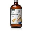 Natural Force Pure Omega 3 - Liquid Fish Oil - Delicious Lemon Cake Flavor - Mercury Free, Wild Caught, Lab Test - 1.326 mg Triglyceride EPA, DHA, & DPA - 16 Oz Glass Bottle