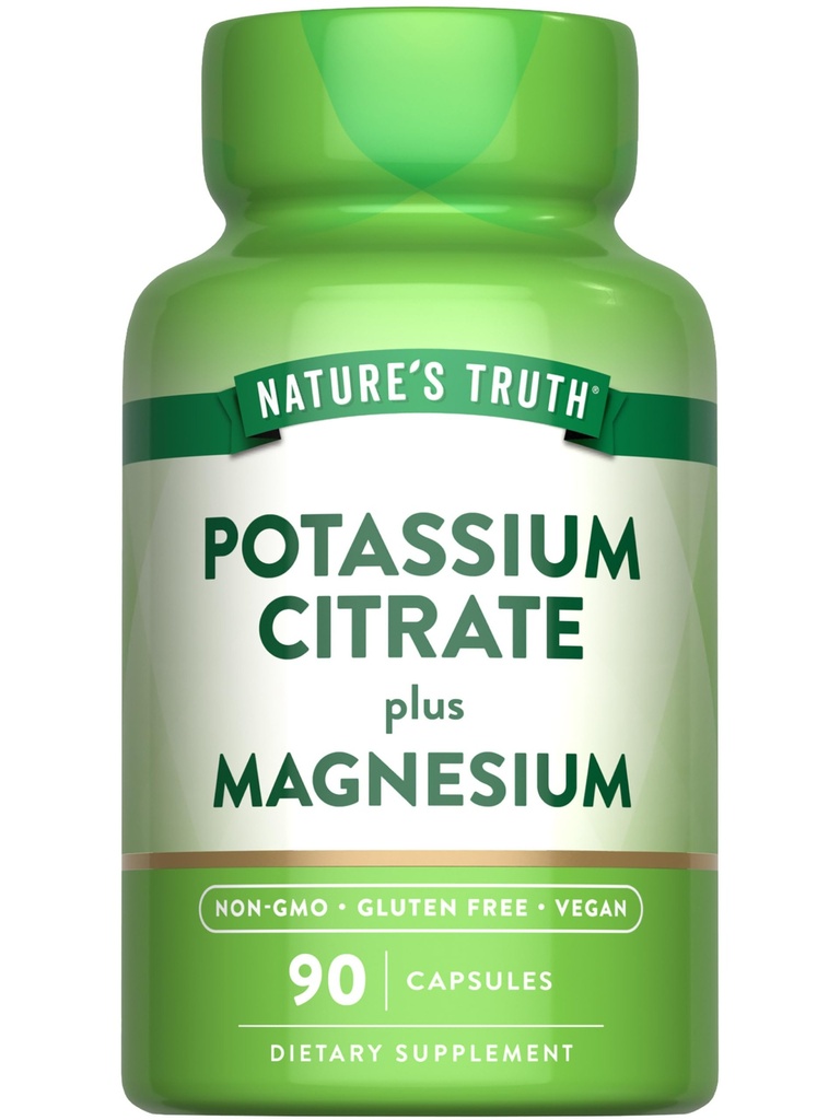 Nature 's Truth Potasium Citsules Capsules 124; 90 Count 124; Vegan, Non-GMO & Gluten Free Suplemen