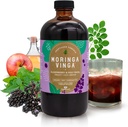 VINGA Organic Elderberry & Holy Basil Moringa Infusion - Daily Herbal Tonic with Apple Cider Vinegar, Ginger, Hibiscus, Honey 124; Supports Immune & Overall Wellness 124; Non-GMO, 16 oz