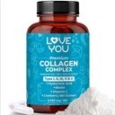 Love You Premium Collagen Complex - Types I, II, III, V & X - Hair, Skin, Nails, Joints & Gut Dukungan - Hydrolyzed Bovine Collagen Peptides - Grass- Fed, Non-GMO, 120 Capsules, AS Made