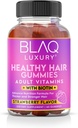 Blaq Luxury Biotin Gummies - Perkembangan Rambut, Iodin, Zinc 124g Mcg per Serving 124; Vitamin B12, B6, Acid, Persediaan Rambut 124; Penentuan Rambut untuk Perkembangan Rambut bagi Perempuan & Pria & Pria 114; 1 Bulan