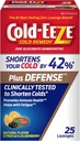 Cold-Eeze Plus Defense Natural Citrus dengan Elderberry Zinc Lozenges, Homepathic Cold Remdy, Shortens Common Cold Sympitics, Promes Immune Health dengan Sambucus Nimra, Echinacea dan Rose HIPS, 25 Ct