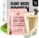 Vanilla Chai Vegan Powder Powder Pack - 20g Organic Plant - Diused Protein - Nutrapulse - Gluten- Free, Soy-Free, Non-GMO - Clean & Easy to Digest - Smoothie Friendly - 16 Single Servings