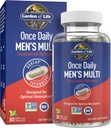Garden of Life Once Daily Multivitamin for Men with Vitamin D3 for Optimal Muscle Fungsi & Imune System Dukungan Energi dicampur dengan K2, Gluten Free, Non-GMO, Mint Essenced, 30 Hari Supply