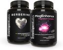 Lab Cerdas 2-in- 1 Bundle dari MagEnhance Magnesium Suplemen (Magnesium L- Threonate Complex dengan Mg Glycinate dan Mg Taurate) dan Max Kekuatan Berberine 500MG Capsules