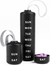 Betife Cute Pill Organizer, Kotak Pil Mingguan Cute untuk Perjalanan, Kasus Pil Harian Yang Lucu 7 Hari, dengan 7 Besar Stackable Kompartemen, Sturdy ABS Pill Holder untuk Obat Tambahan Vitamin (Hitam)