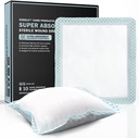 EVERLIIT Super Absorbent Dressing for Wound Care 124; Nonstick Soft Surgical Gaize Pad for Heavily Exuding Wounds 126; Large Sterile None-Adhesive Bandage for Fast Healing Weund Care 124; Pack of 10 (6 "x 6")