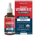 BioActive Vitamin B12 1000 mcg 124; Berisi 3 Bentuk BioActive B12 Plus Methylfolat Cofactor - Methyl B12, Adenobyl B12 & Hydroxy B12; Sublingual Form, Cherry Flavor, Organik, Vegan (180 derajat)