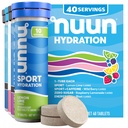 Nuun Hydration Electrolite Tablet - Sodium, Potasium, Chloride, Kalsium, Magnesium, 1g & 0g Sugar Drink Mix 124; Vegan, Gluten Free, Non-GMO 124; Complete Pack, Mixed Flavors, 4 Pack (40 Total Pelayan)