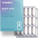 VWELL Boric Acid Vaginal Suppotory - Menjaga dan Balances Healthy PH & Microbiome untuk Mengelola Odor Pembakaran Intimasi Irrantion - Dokter Disarankan (Satu Ukuran, 30, Count)