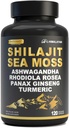 Shilajit Capsules for Men - 50% Fulvic Acid, 85 + Trace Minetrals Pure Himalaya, Shilajit Retract with Sea Moss, Ashwagandha- for Energy, Stamina -120 Capsules