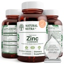 Nutra Zinc Lozenges dengan Vitamin C, Lemon Flavor, Dukung Imune, Nervous System & Bone Power, Dibentuk dengan Bioflavonoid dan Bee Propolis, Sublingual Zinc Gluconate, 60 Vegetarian