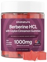 Kinture Berberine Gummies 10000 mg with Ceylon Cinnamon & Resveratrol - Sugar-Free Vegan Sugan Susuplemen untuk Dukungan Gula Darah, Metabolisme, Keringat Wellness - Non-GMO, Gluten- Free