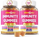 10 In- 1 Immune Gummies with Multivitamin, 100% Daily Zinc, Vitamin C & D3 Suplemen kekebalan tubuh + Echinacea, Sambucus Elderberry, Turmeric, Magnesium, Immune Dukungan, Overall Health, Sugar Free, 2 Pack