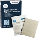 MED PRIDE Silver Calcium Alginate Wound Dressing, 10- Pack 124; Sangat Absorbent, Nonstick, Seaweed, Easy Removal (4 "x 5" Silver)