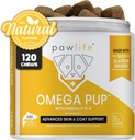 Suplemen Dog Fish Oil - 120 Omega 3 Fish Oil Dog Vitamins, Relief Formulasi Veterinarian untuk Anjing, Ikan Minyak Alam Omega 3 untuk Anjing, Anjing Skin dan Suplemen Koat (Salmon Flavor)