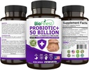 BioFinest Probiotic 50 Miliar CFU Enzyme Suplement - 12 Protetic Strains with 3 Natural Pregnant - Gut Disuffic Detox Gas Blotation Constipation - Acidophilus for Men Women (60 Vec. caps)