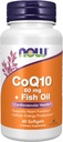 Sekarang Makanan Suplemen, CoQ10 60 mg dengan Omega 3 Minyak Ikan, Kesehatan Kardiovaskular *, 60 Softgels