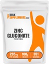 BulkSuplements.com Zinc Gluconate Powder - Zinc 40mg, Mineral Suplemen Imune - Gluten Bebas, 285mg per Serving, 100g (3.5 oz) (Paket 1)