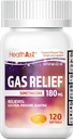 HealthoA2Z Gas Relief Simesikone 124; 180 MG 124; Relieves from Stomach Discomfort and Gas 14; Anti Flatlucence 12.4; Relieves Gas Fast (120 Count (Paket 1))