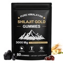 Shilajit Gummies, Pure Himalaya Shilajit Gummies Gold, No Sugar None-GMO 100% Natural & Organic, Ashwagandha, Gokshura 12.4; Fulvic Acid & 85 + Trace Mineces for Men, Women 1244; 60 Gummy