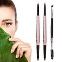 2 Pack Eyebrow Pencil, Waterproof Eyebrow Makeup with Dual Ends, Professional Brow Enhancing Kit with Eyebrow Brush (Dark Brown # 1)