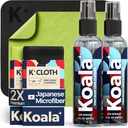 Koala Eyeglass Lens Cleaner Spray Kit 124; (2x) Glasses Cleaner Bottle + (2x) Microfiber Cloth 124; HourFree Eyeglass, Screen, dan Kamera Cleaning Kit 124; Dibuat di USA (4 Piece Set)