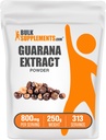 BulkSuppliments.com Guarana Extract Powder - Natural Caffeine Suplemen, dari Guarana Seed, Guarana Powder - Gluten Bebas, 800mg per Serving, 250g (8.8 oz) (Paket 1)