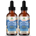 2000MG Lipomal Glutathione Liquid, 98% Absorpsi, Aktif Formulir L- Glutathione Suplemen, Vegan Friendly, Powerful Antioksidant Complex for Immune System, Aging Detox, 4 FL.OZ