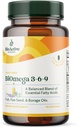 BIOACTIVE NUTRIENTS BiOmega 3-6-9 Tambahan Suftgels untuk Perempuan & Pria - Omega 3 6 9 - Kompleks dari The Best Fish, Flaxseed Oil, dan Penyesuaian Minyak Borage - 1200mg - 90 Softgels