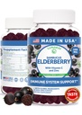 Lunakai USA Made Black Sambucus Elderberry Gummies for Adults & Kid with Vitamin C & Zinc - Imune Dupport, Antioksidants, Non- GMO, 60 Gummies